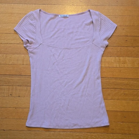 Reformation, Square Neck Ribbed Top, Dusty Pink, GUC, Women's M - Picture 2 of 12
